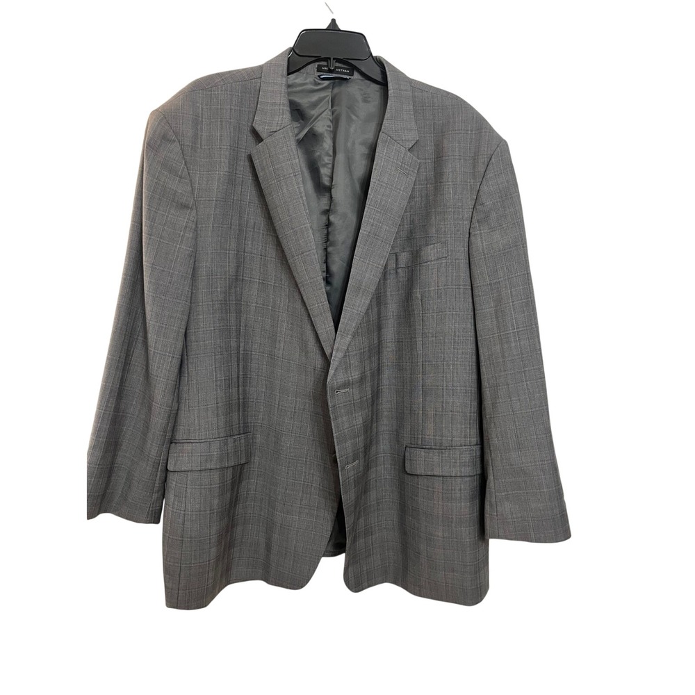 Tommy Hilfiger Mens Grey Plaid Wool Blend Blazer Sport‎ Coat Jacket R50 W45